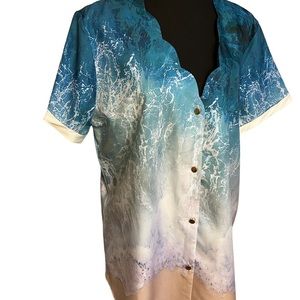 Noracora Scallop neckline Blouse l Short Sleeve XL